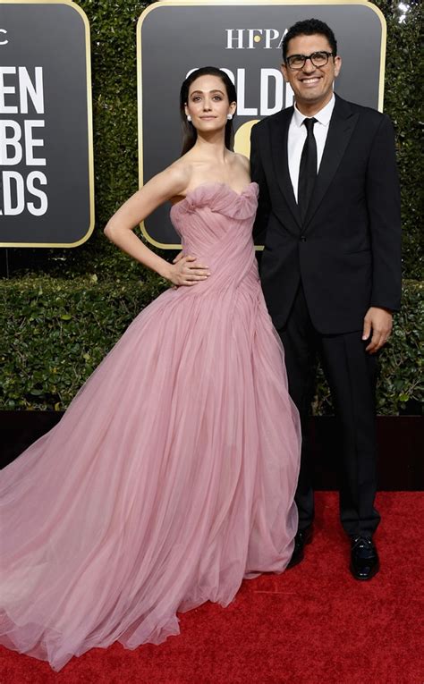 Emmy Rossum And Sam Esmail From Golden Globes 2019 Red Carpet Couples