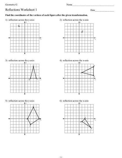 Transformations In Geometry Worksheet