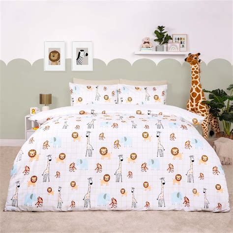 Dreamscene Safari Print Duvet Cover Set Natural Single