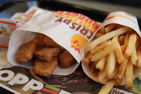 Chicken Nuggets And French Fries At A Burger King Restaurant In The Usa