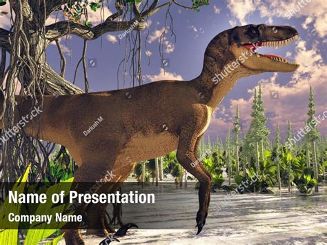 Prehistoric Velociraptor Dinosaur Powerpoint Template Prehistoric
