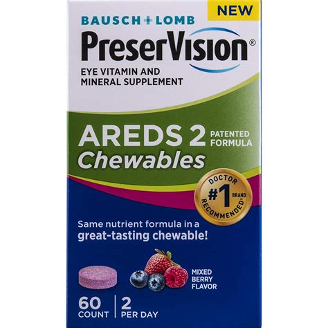 3 Pack Bausch Lomb Preservision Areds 2 Chewables 60 Count Each