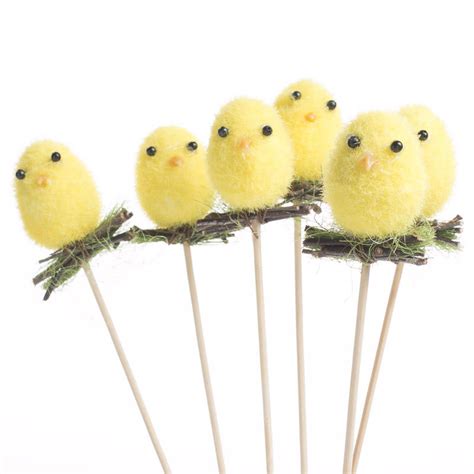 Fuzzy Easter Chick Picks Spring And Easter Holiday Crafts Factory