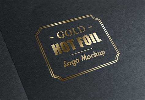 gold stamping logo mockup graphicburger