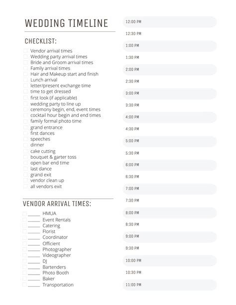 How To Create The Perfect Wedding Timeline Timeline Template