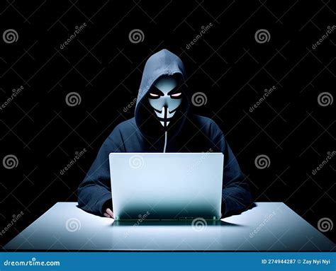 Anonymous Hacker with Laptop. Concept of Hacking Cybersecurity