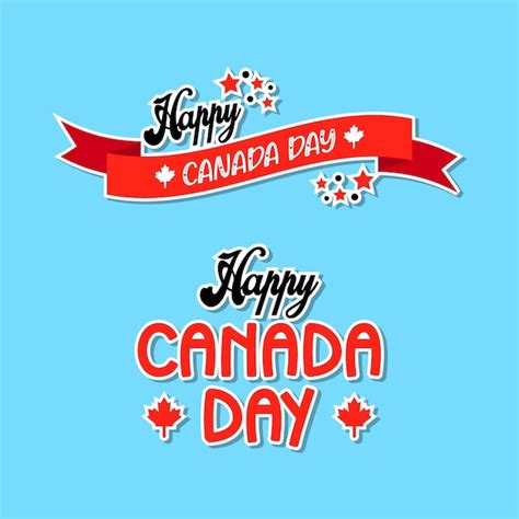 Premium Vector Happy Canada Day Handdraw Sticker Illustration