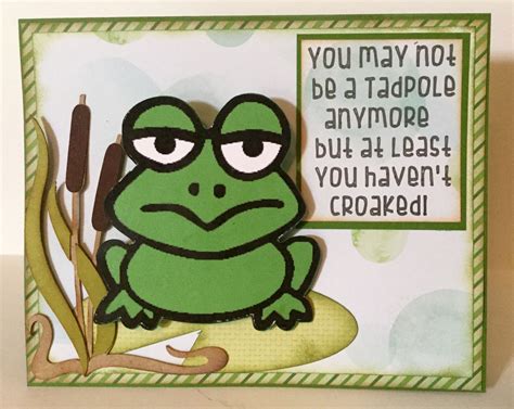 He's frequently referred to as the frog for unknown reasons amongst his friends. Frog birthday card | Cards handmade, Birthday cards, Cards