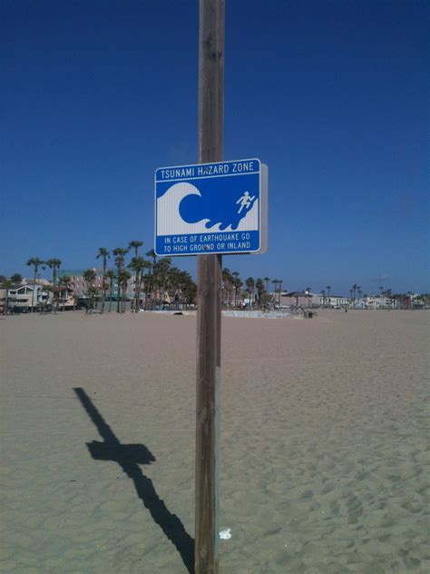 The tsunami warning issued by the japan meteorological agency was the most serious on its warning scale; Tsunami warning sign on Venice beach | Beach signs ...