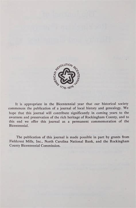 Journal of Rockingham County History and Genealogy [1976-1978]