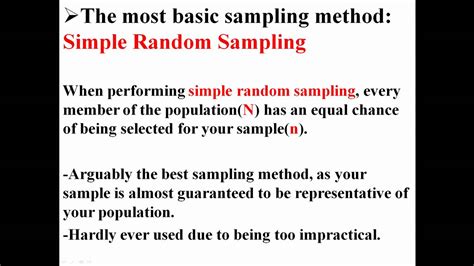 Random sampling examples show how people can have an equal opportunity to be selected for something. Sampling Methods - YouTube