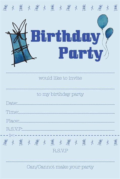 Printable Birthday Invitation Cards