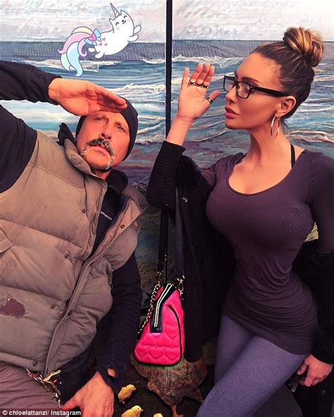 chloe lattanzi showcases her tiny waist in a snap with dad daily mail online