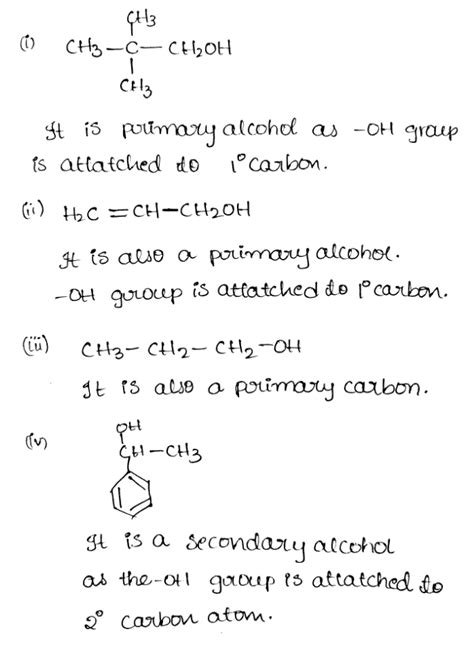 Classify The Following As Primary Secondary And Tertiary Alcohols
