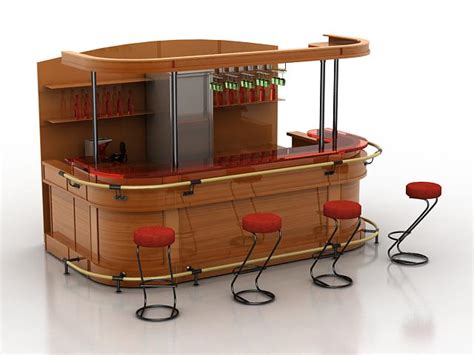 Restaurant Bar Counter 3d Model 3dsmax Files Free Download Modeling