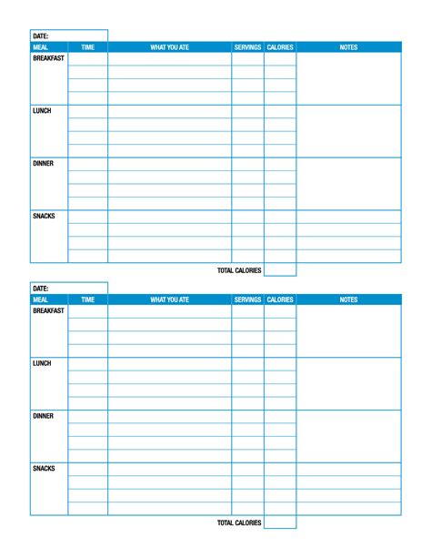 When you use a smartphone app or website to log your calories, you. 8 Best Printable Weekly Food Log Journal - printablee.com