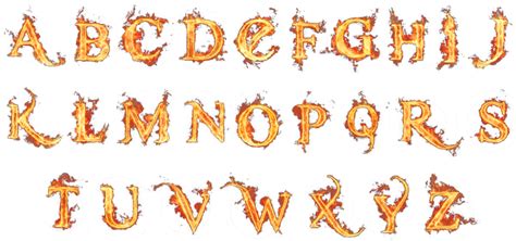 Flaming Alphabet Psd Official Psds