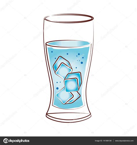 Dibujo De Un Vaso Con Agua Ilustración De Vaso De Agua Divertido