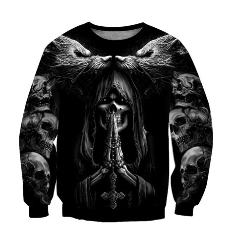 Grim Reaper And The Wolf 3d All Over Printed Style For Men And Women