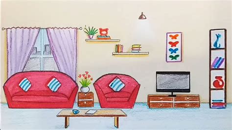 Simple Living Room Drawing For Kids Learn How To Draw Barbies Living