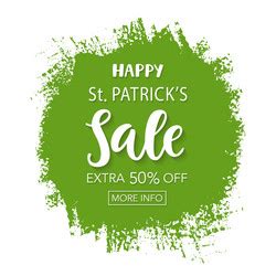 Saint Patricks Day Sale Typography Banner Vector Image