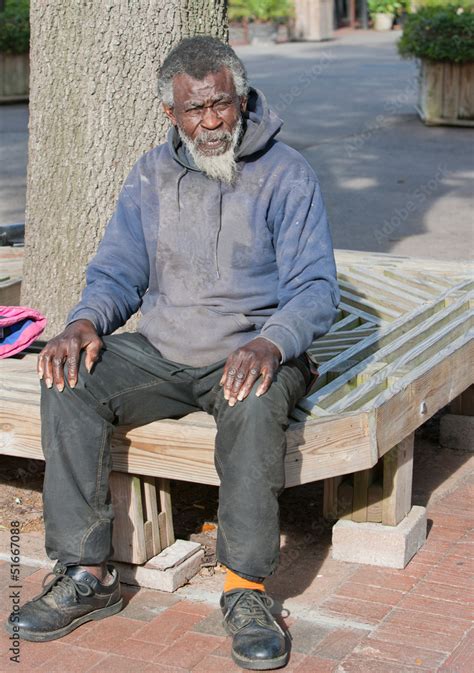 Poor Old African American Homeless Man Stock Photo Adobe Stock
