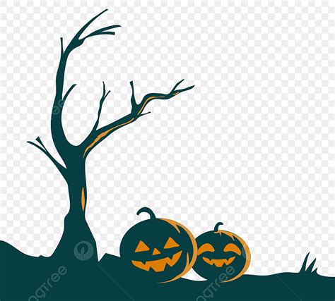Gambar Siluet Pohon Kering Halloween Halloween Pohon Mati Suram Png