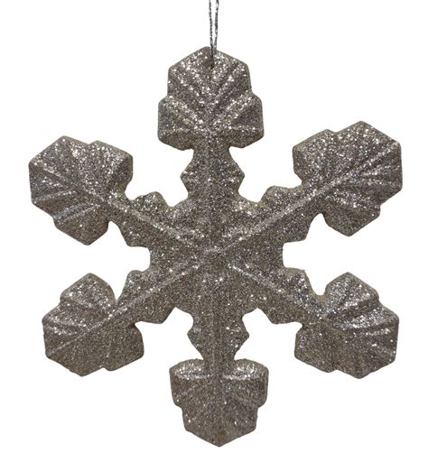 Acrylic Silver Snowflake Ornament With Glitter 45 The Christmas Ranch