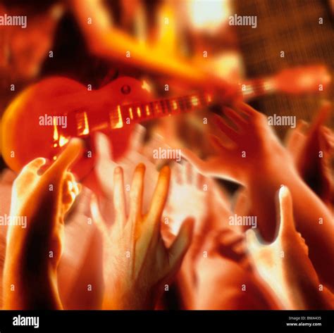 Rock Star Playing For Crowd Stock Photo Alamy