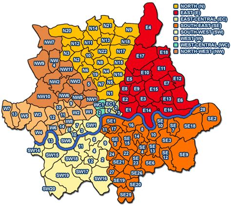 London Post Code Map Map Of London Political Regional