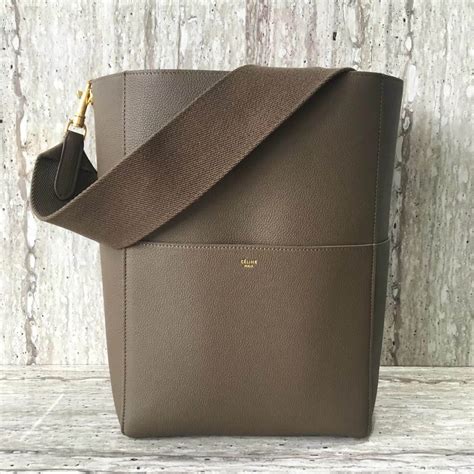 Celine Sangle Bucket Bag In Soft Grained Calfskin Grey 2018 Bags
