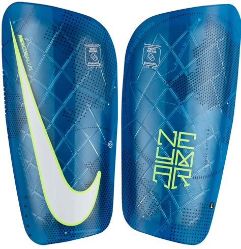 Nike Mercurial Lite Shin Guards Neymar Blue Orbit And Volt Soccer