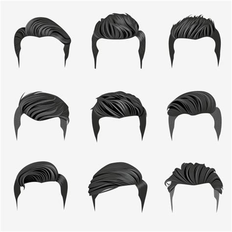 Hipster Hairstyle Vector Hd Png Images Set Of Men S Hairstyles Hipster