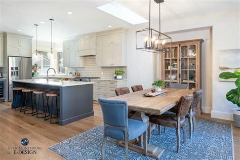 Open Layout Kitchen And Dining Room Farmhouse Modern Country Style