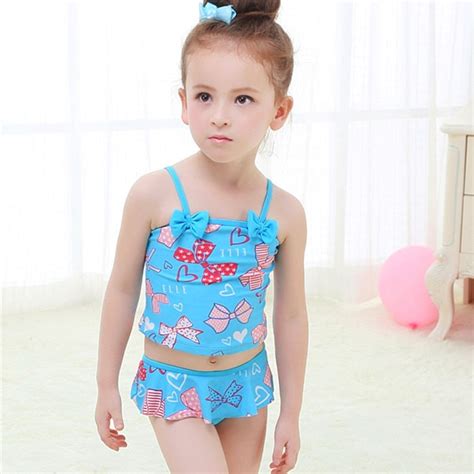 Retail Cute Childrens Swimsuit Girls Bowknot Bikini Set Baby Girl