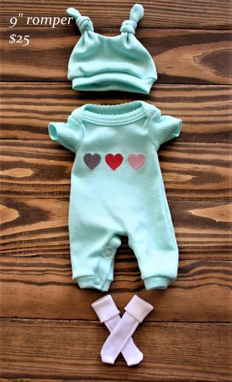 Mini Reborn Baby Doll Clothes For 9 Baby Ooak Pant Romper Outfit