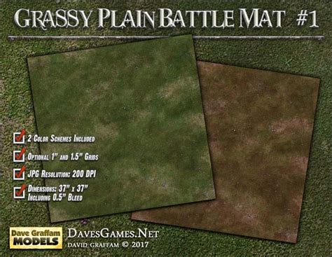 Grassy Plain Battle Mat 1 Dave Graffam Models Game Mats Wargame