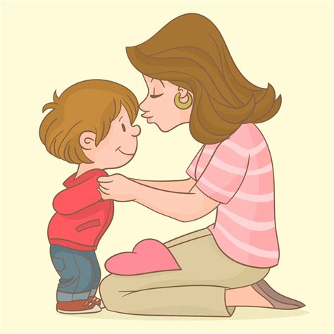 mamá besando a su hijo 1967213 Vector en Vecteezy