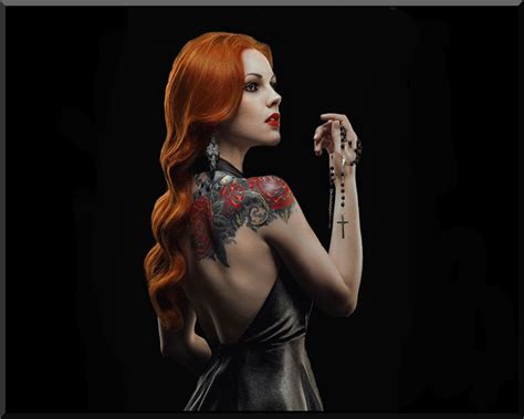 beautiful tattooed redhead computer wallpapers desktop