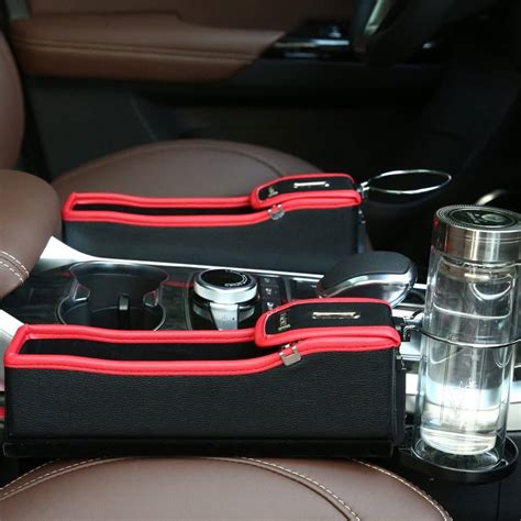 Multi Functional Car Seat Leather Storage Box Gadkit