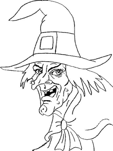 Scary Witchs Head Coloring Pages