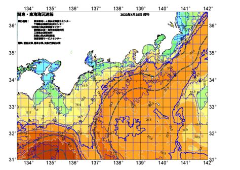 広域版海の天気図2023年4月28日 東京都島しょ農林水産総合センター