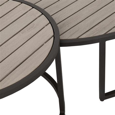 Tectona grandis has small, fragrant white flowers arranged in dense clusters (panicles) at the end of the branches. Nola Modern Classic Grey Teak Wood Top Aluminum Outdoor Nesting Coffee Tables