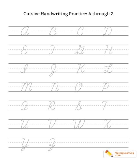 Worksheets For Cursive Writing Practice Sheets A Z Pdf