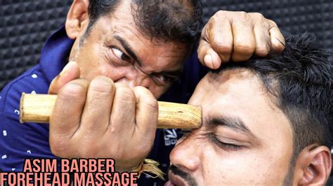 Asmr Forehead Tapping With Tok Sen Tools Head And Body Massage By Asim Barber Hairand Neck