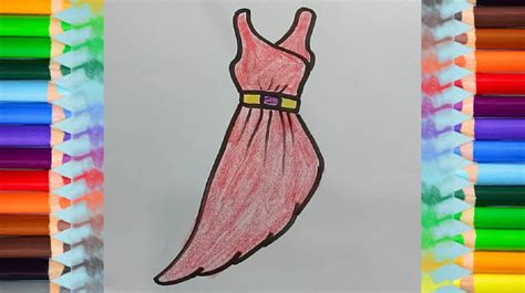 Fashion Dress Drawing For Kids Glitter Dress Coloring And Drawing For