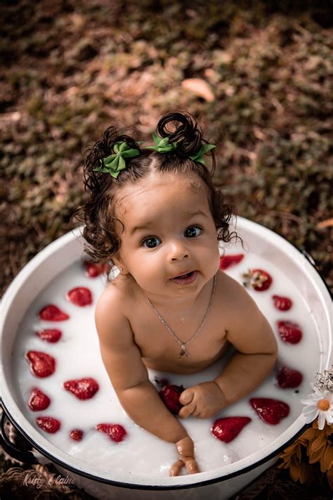 Strawberry Bath Baby Photoshoot Girl Summer Baby Photos 6 Month