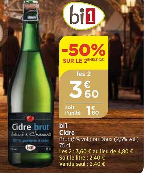 Promo Bi1 Cidre Chez Bi1 Icataloguefr