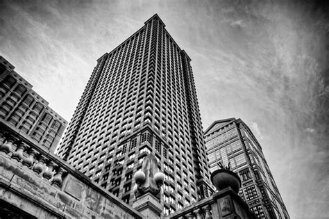 Looking Up At A Skyscraper Black And White By Anthony Doudt