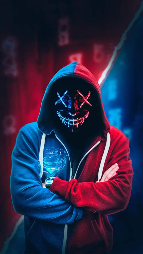 1080x1920 Neon Photography Mask Hd Hoodie Anonymus For Iphone 6 7